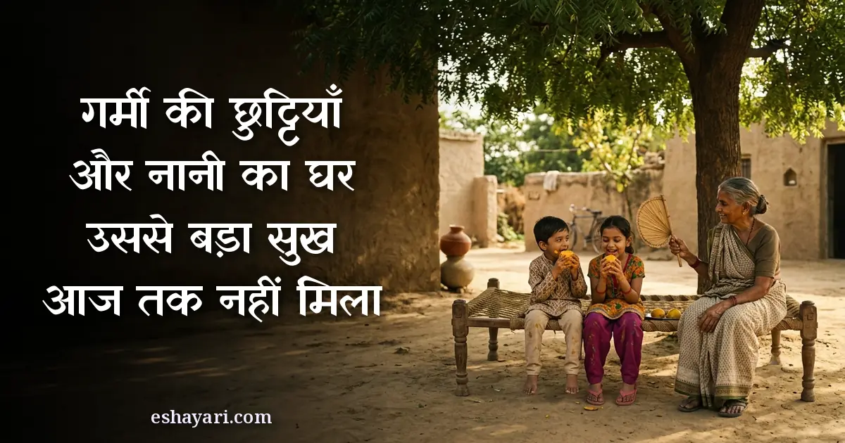 बचपन की यादें शायरी - गर्मी की छुट्टियाँ और नानी का घर, उससे बड़ा सुख आज तक नहीं मिला