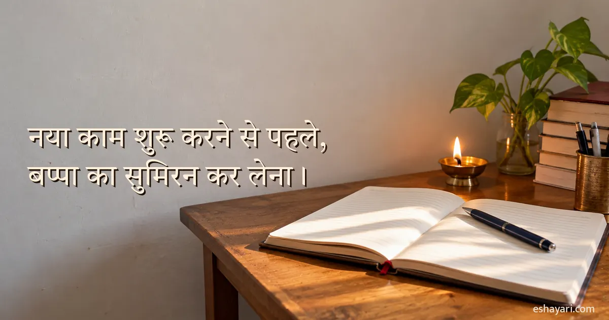 Naya kaam ya exam se pehle Ganesh Ji Shayari - study table diya