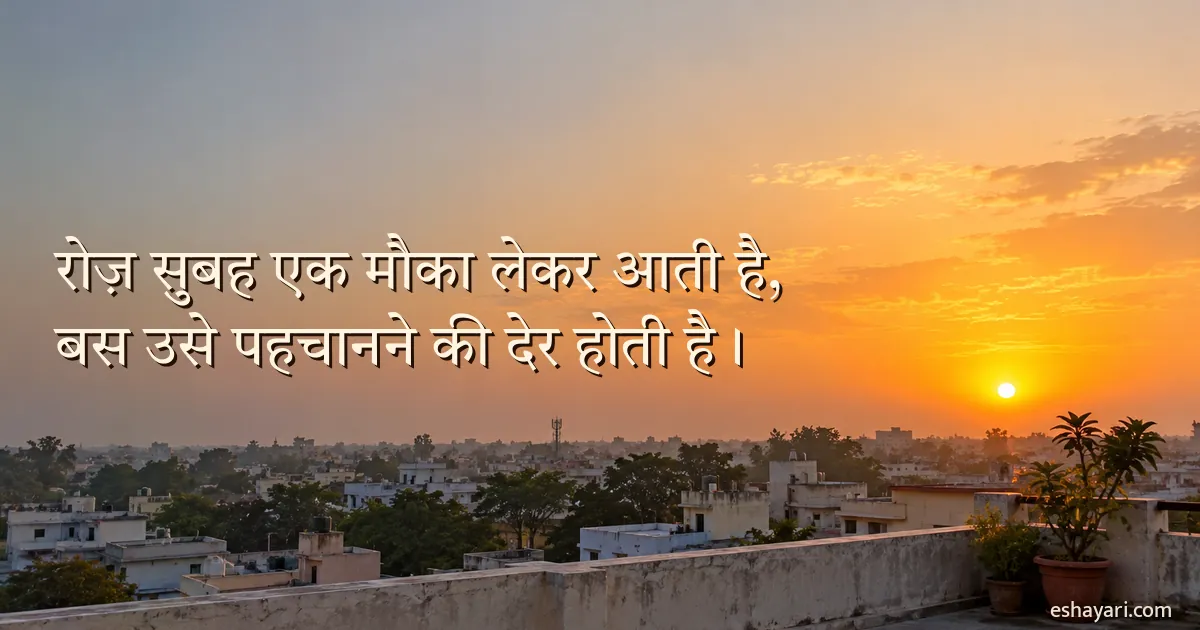 Nayi Subah Umeed Shayari - chhat se surya udaya ka nazara