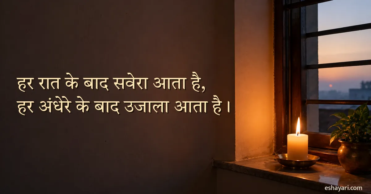 Umeed Shayari in Hindi - andhere mein jalti mombatti, savera hone se pehle