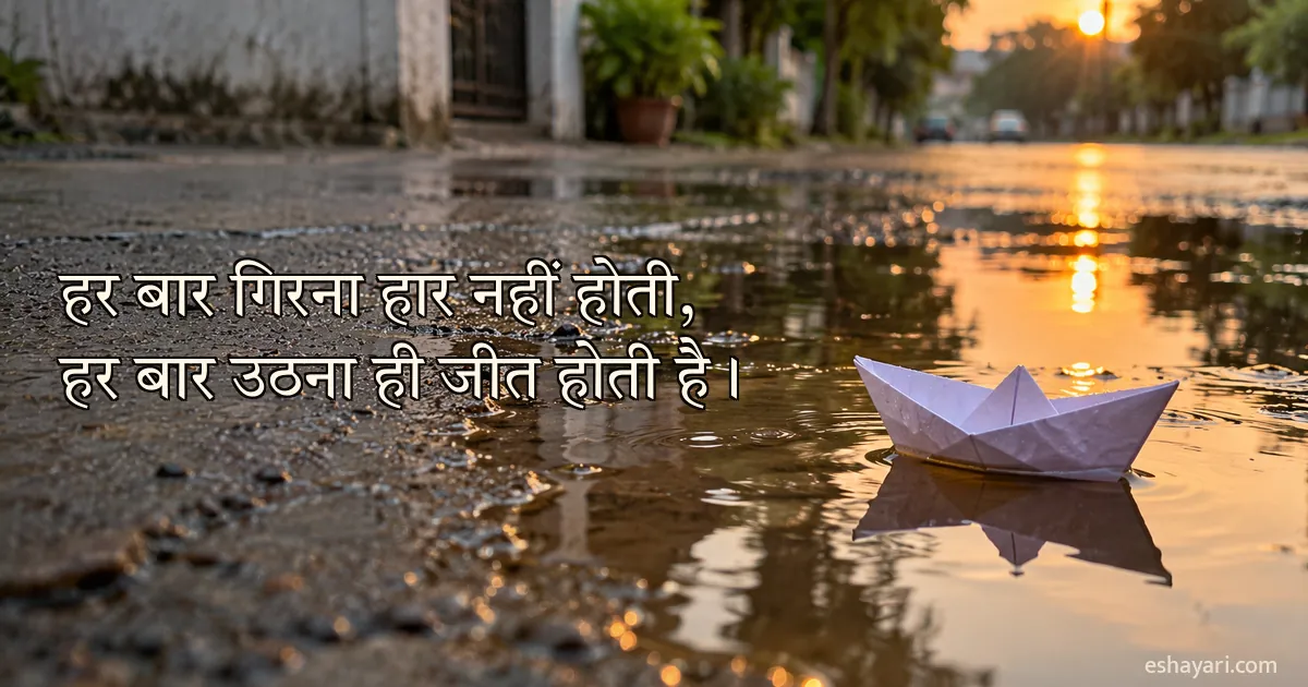 Umeed Tootne Par Shayari - baarish ke baad kagaz ki naav